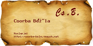 Csorba Béla névjegykártya